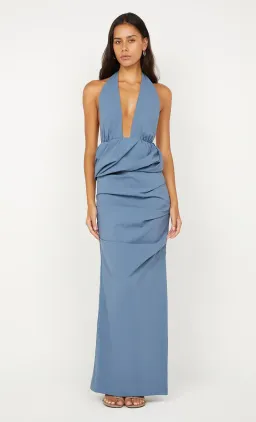 PRISCILLA BUBBLE MAXI DRESS SIZE 6 STEEL BLUE for rent on The Volte - image 1