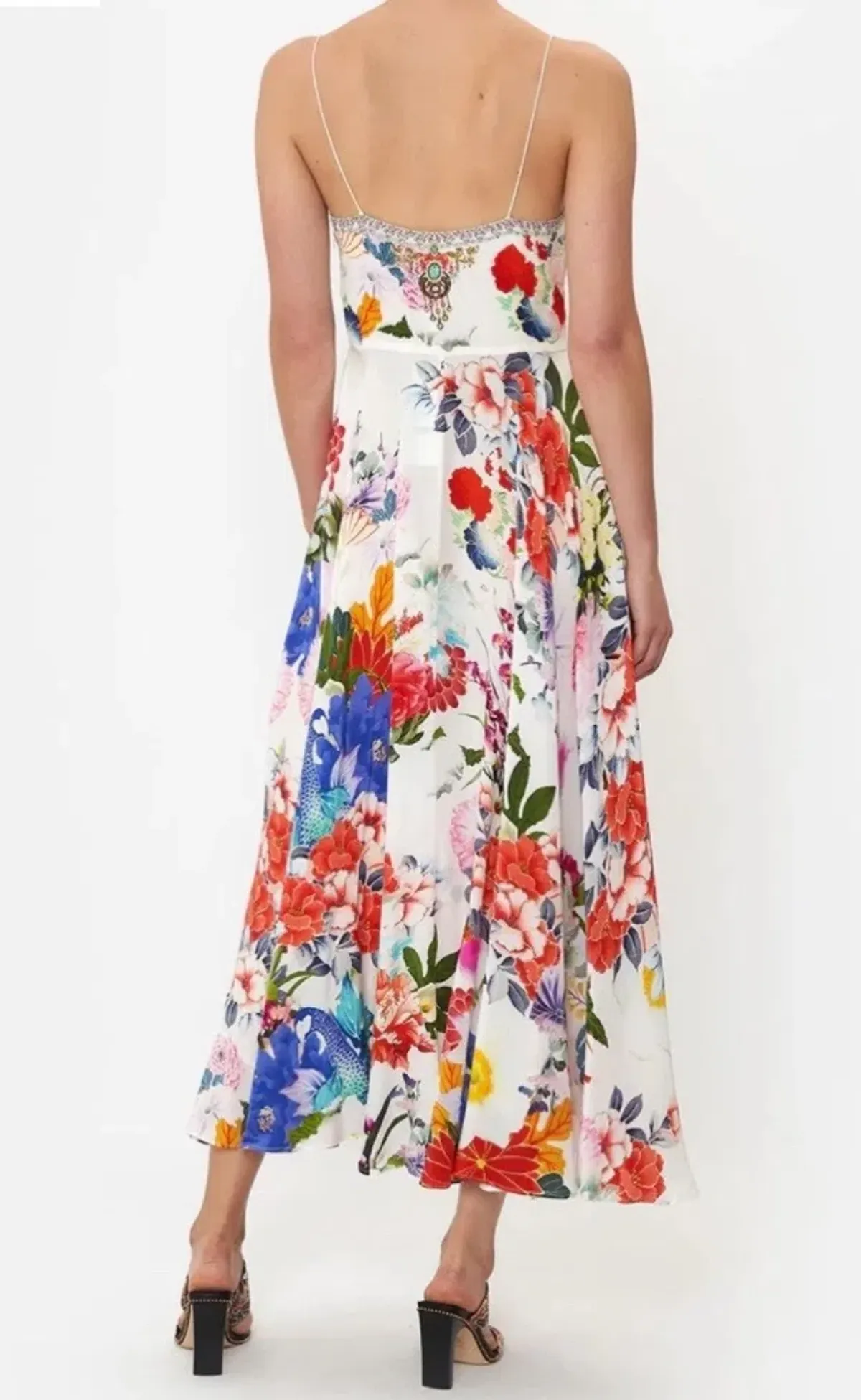 Camilla Long Dress With Tie Front Memories Of A Garden Size S (10) - Image 3