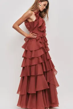 Aje Cleo Gown in Rust Size 6 for rent on The Volte - image 2