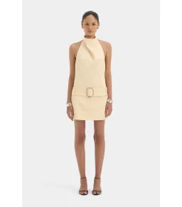Sir the Label Sabina Belted Mini Dress in Butter Size 8 for rent on The Volte - image 1