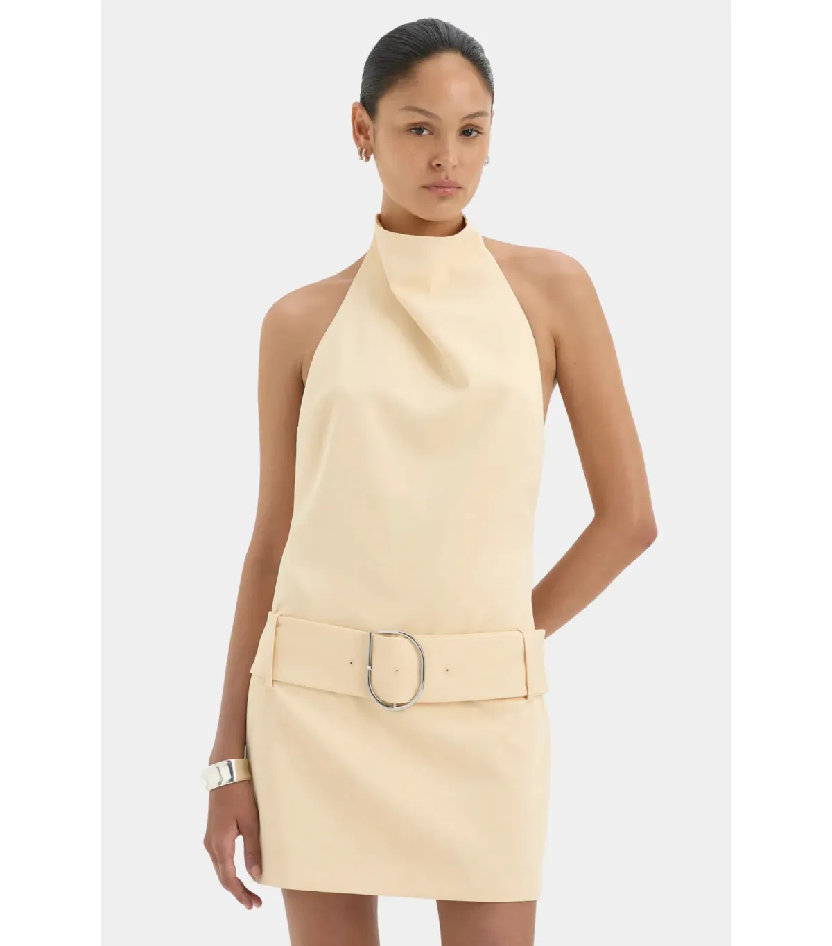 Sir the Label Sabina Belted Mini Dress in Butter Size 6 - Image 2