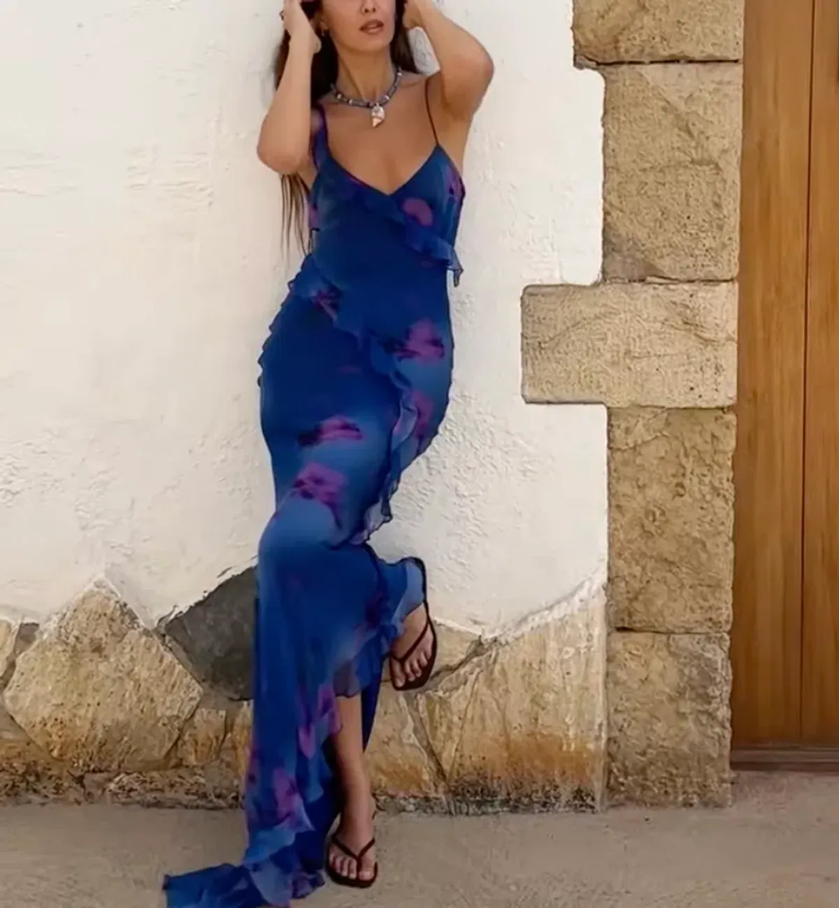 Rat & Boa SORRENTO DRESS in Blue & Purple Size S - Image 2