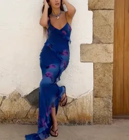 Rat & Boa SORRENTO DRESS in Blue & Purple Size S for rent on The Volte - image 2