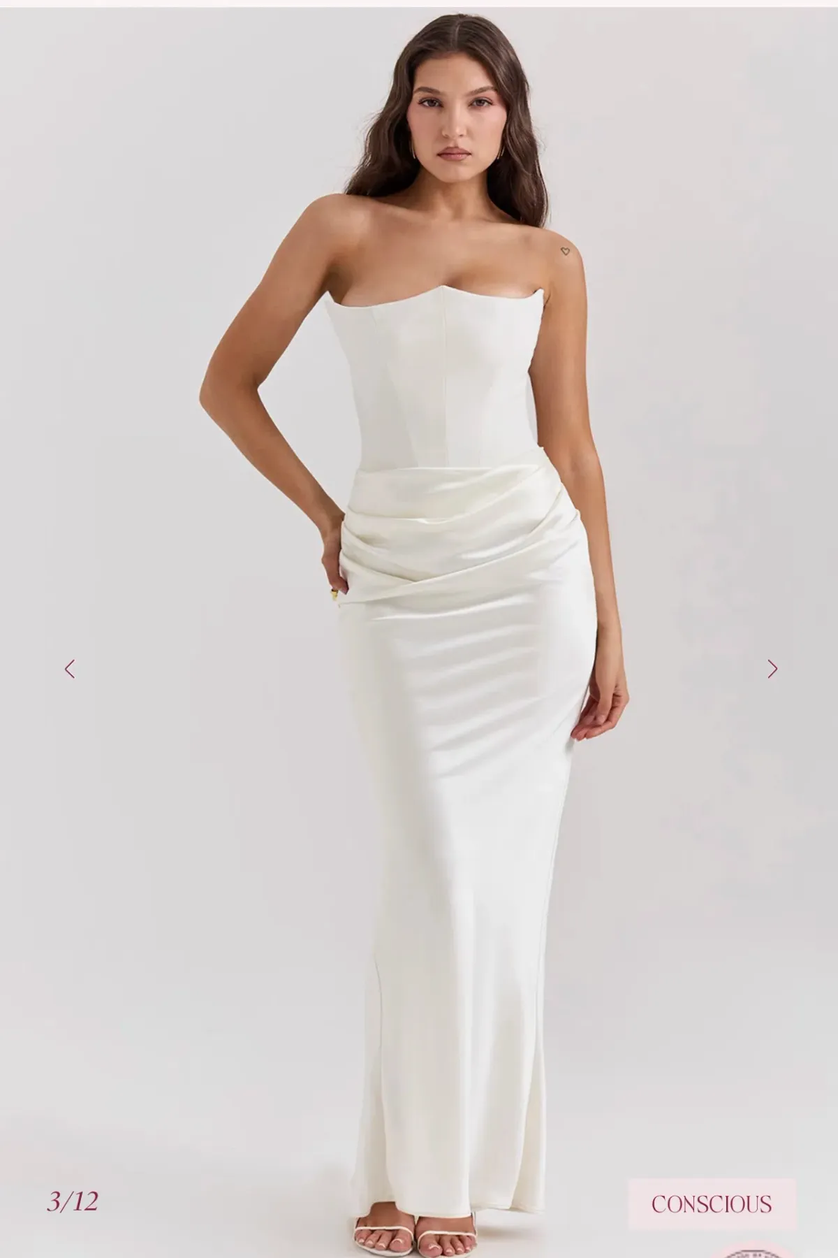House of CB PERSEPHONE Ivory Strapless Corset Dress - Image 1