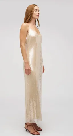 Oroton Sequin Slip Dress Champagne Size 10 for rent on The Volte - image 3