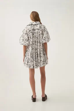 Aje Anthea Mini Smock Dress Daylight Daisies Black & White Size 10 for rent on The Volte - image 3
