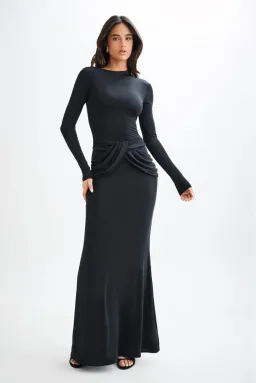 Meshki Halcyon Long Sleeve Slinky Maxi Dress Black Size XS for rent on The Volte - image 1