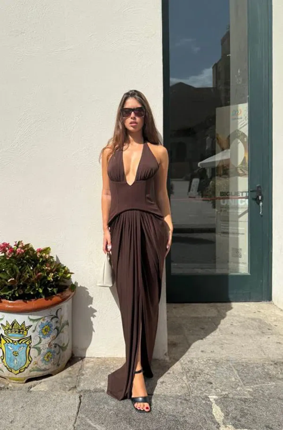 She Is Olla Landon Dress - Espresso Brown Size S - Image 2