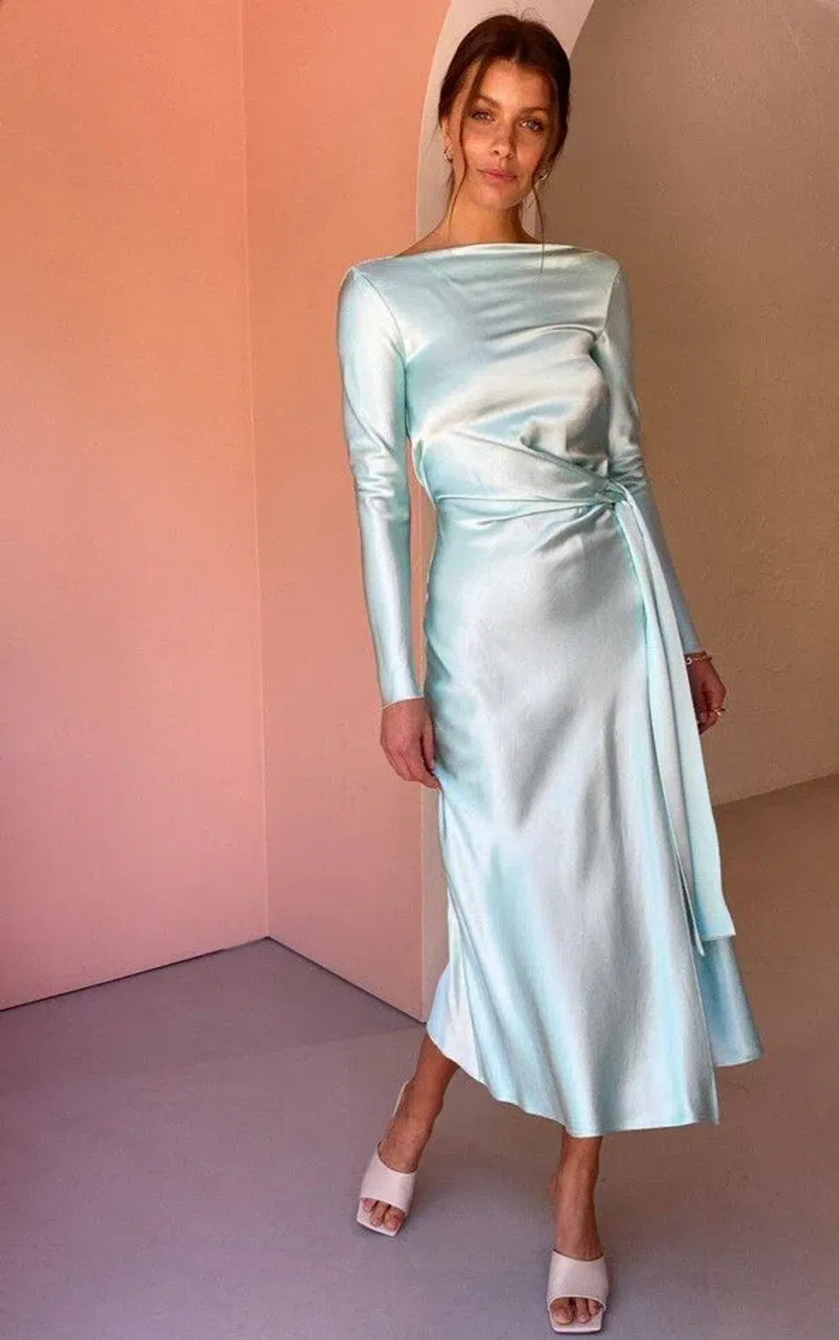 bec+ bridge agatha long sleeve midi dress - Image 1