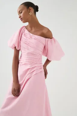 Aje Cadence Ruched Midi Dress / Pink / Size 16 for rent on The Volte - image 5