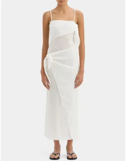 SIR Rosalia Wrap midi dress Ivory for rent on The Volte - image 1