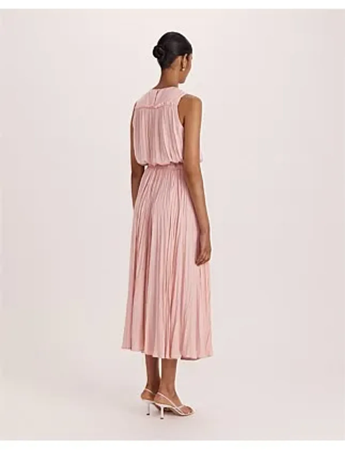Saba Lillian Pleated Midi Dress Rose Size 12 - Image 1