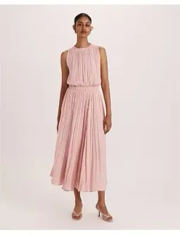 Saba Lillian Pleated Midi Dress Rose Size 12 for rent on The Volte - image 2