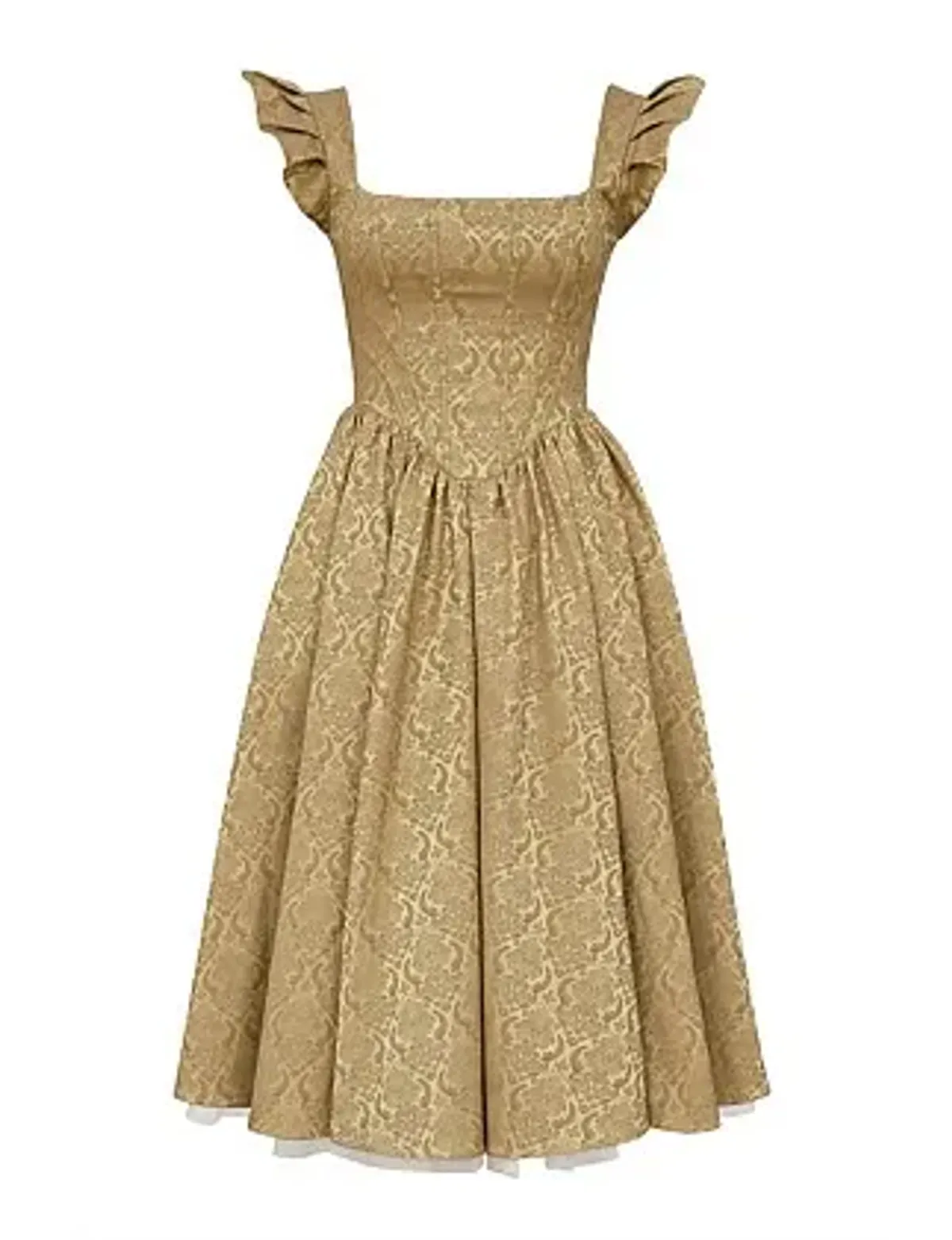 Norma Kamali HOUSE OF CB ALESSANDRA MIDI DRESS Gold Size 10 - Image 4