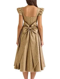 Norma Kamali HOUSE OF CB ALESSANDRA MIDI DRESS Gold Size 10 for rent on The Volte - image 3