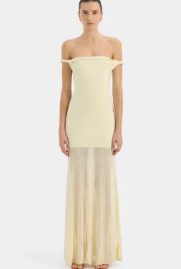 Sir Elia Off Shoulder Twist Dress in Lemon Sorbet Size 2/10 for rent on The Volte - image 1
