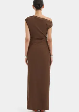 Sir Sol Off Shoulder Gown in Mocha Size 2/10 for rent on The Volte - image 3
