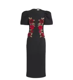 REBECCA VALLANCE ROSETTA MIDI DRESS BLACK SIZE AU 8 for rent on The Volte - image 1