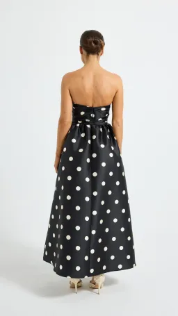 Pasduchas Dottie Strapless Midi Dress Size 10 in Black/Cream   for rent on The Volte - image 2