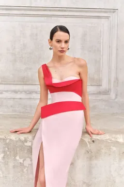 ELIYA THE LABEL CARTIA MIDI DRESS PINK/RED SIZE XS / AU6 for rent on The Volte - image 3