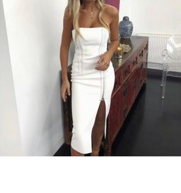 Dion Lee Laced coil bustier dress white size 8  for rent on The Volte - image 2