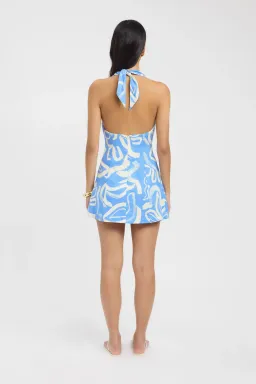 Kookai  Soley Vee Mini Dress in Blue Size 8 for rent on The Volte - image 4