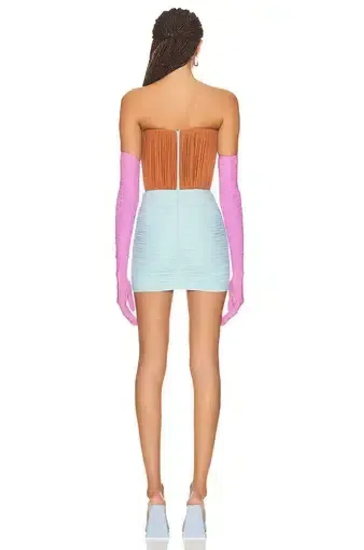 Alex perry ruched mini dress size 6 multicolor - Image 1
