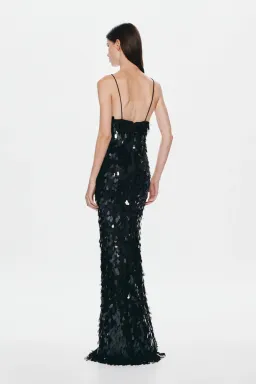 Misha  The 'Sapphire' Sequin Maxi Dress Black 10 for rent on The Volte - image 3