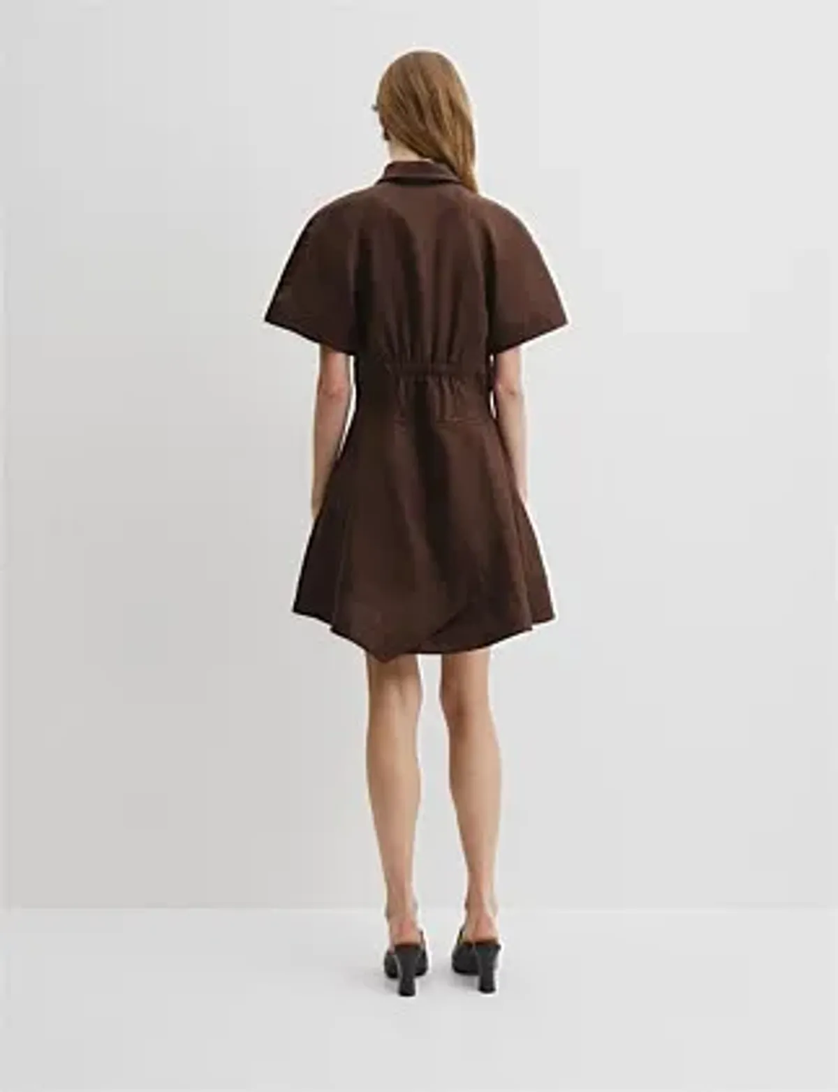 Country Road Asymmetric Hem Mini Dress Brown Size 12 - Image 1