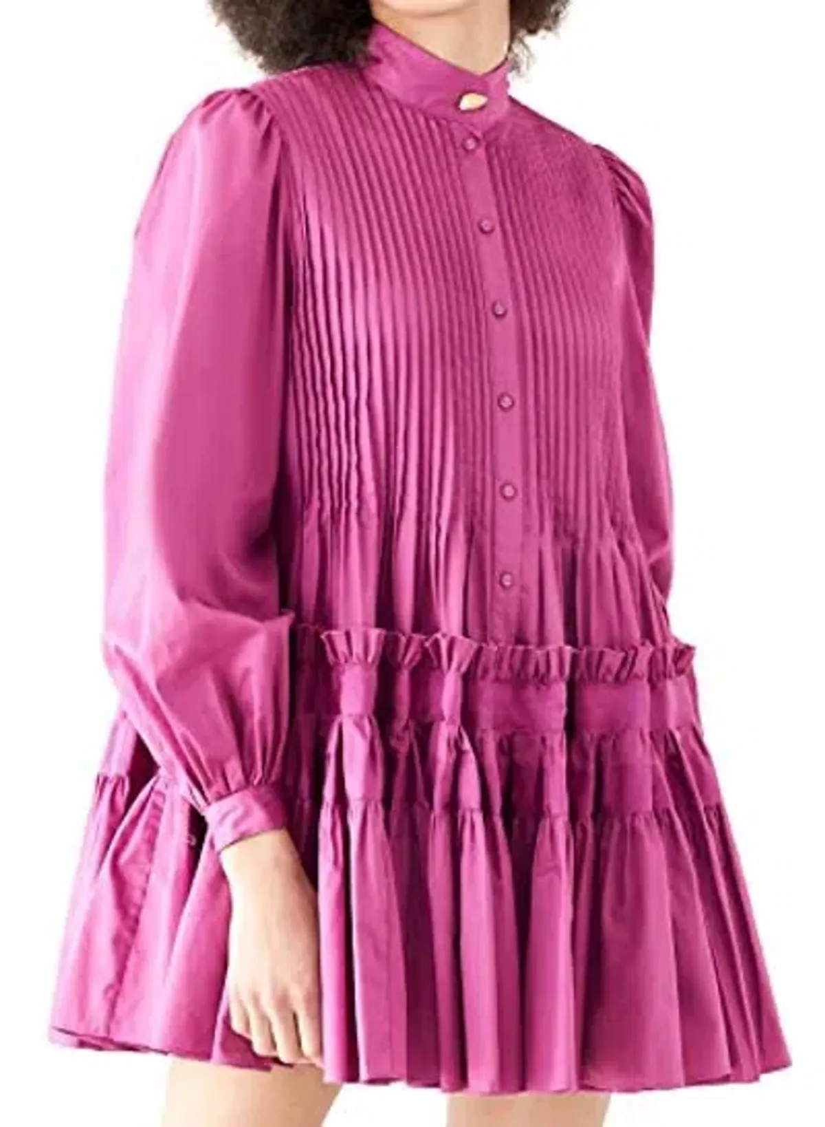 Aje Run Free Long Sleeve Smock Dress Magenta Size 10 - Image 7