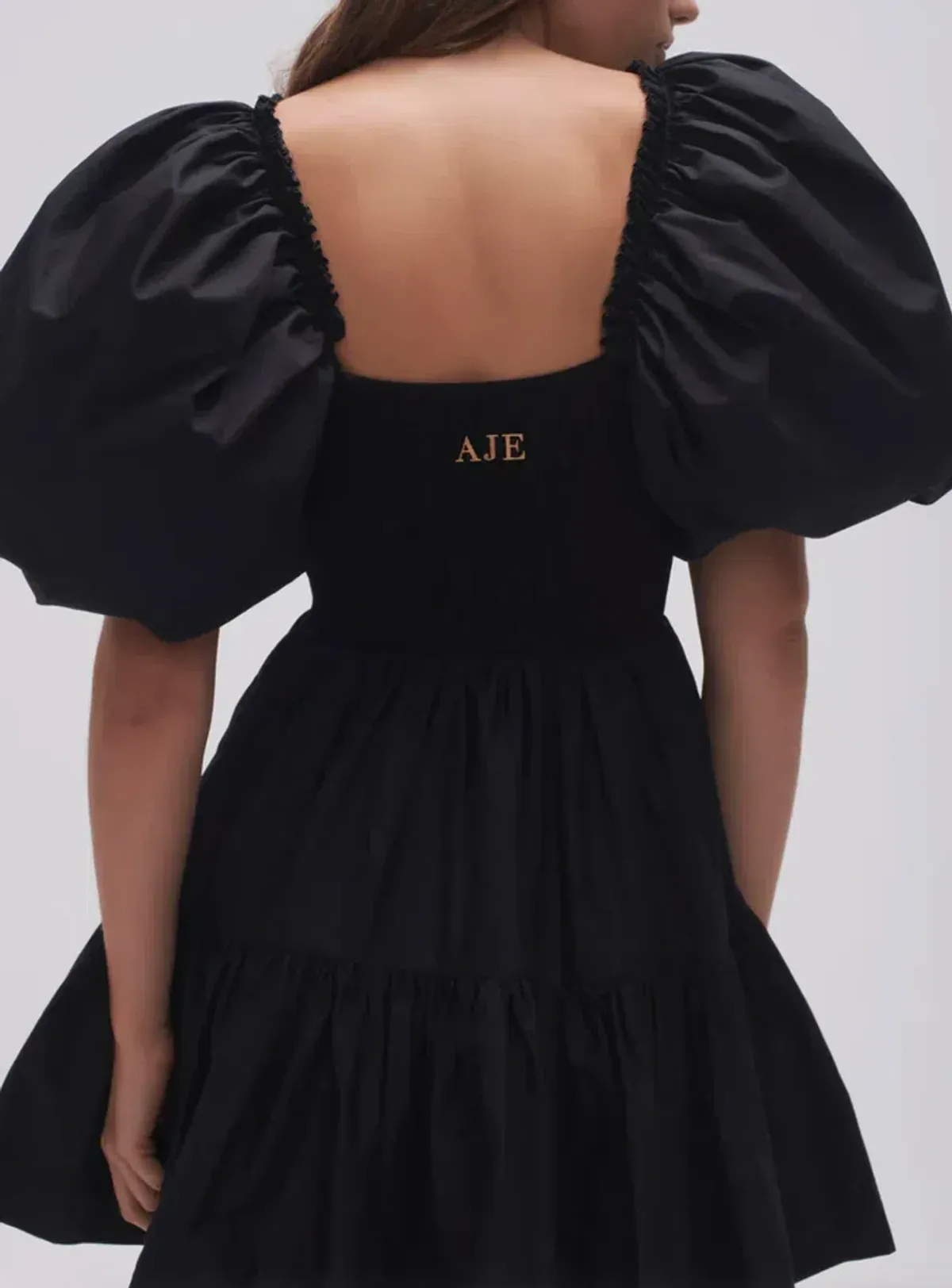 Aje Casa Black Puff Sleeve Mini Dress size 14 - Image 2