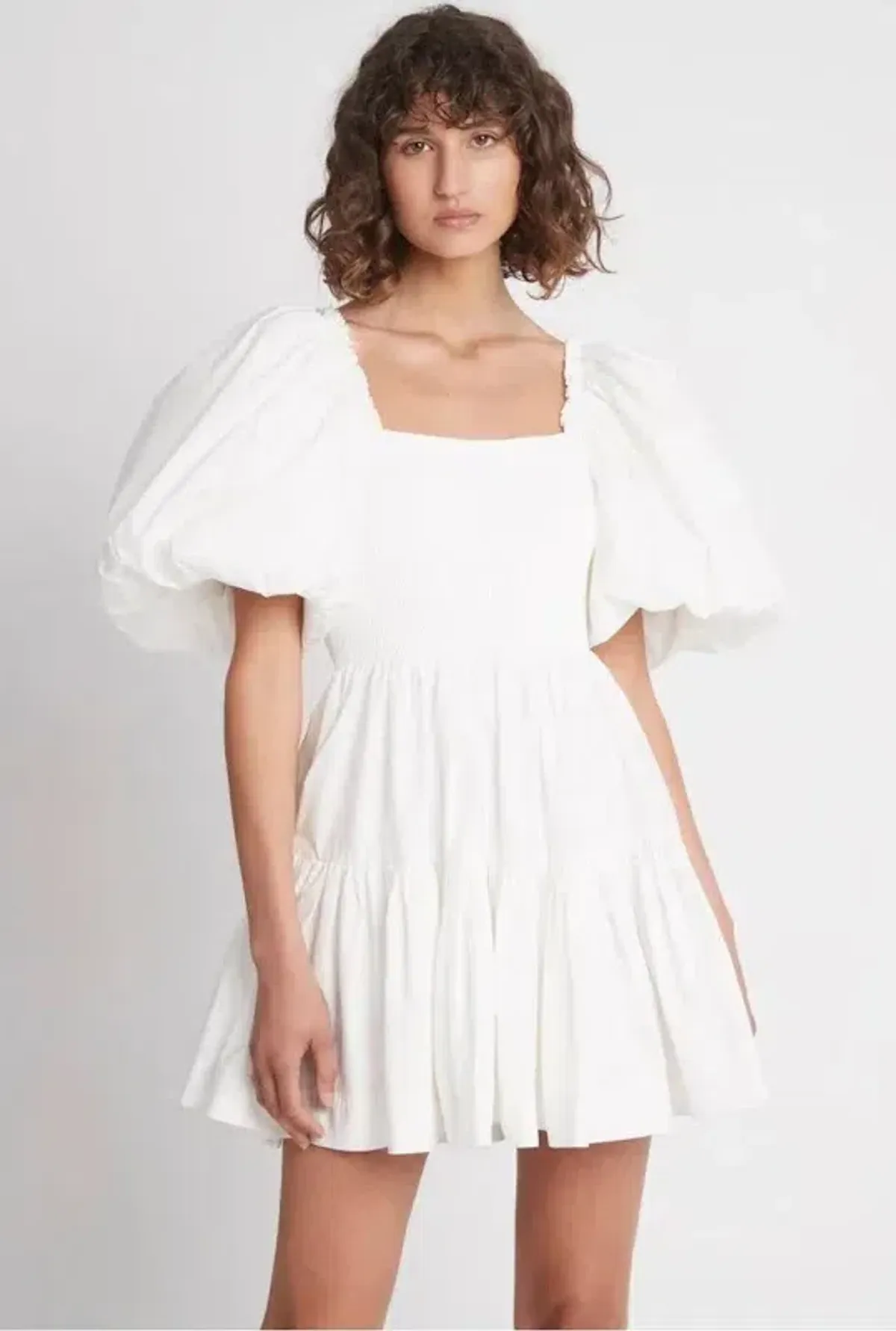 Aje Casa White Puff Sleeve Mini Dress size 16 - Image 2