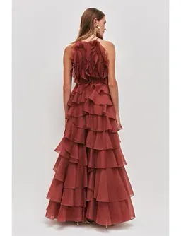 Aje Cleo Gown Rust Size 10 for rent on The Volte - image 5