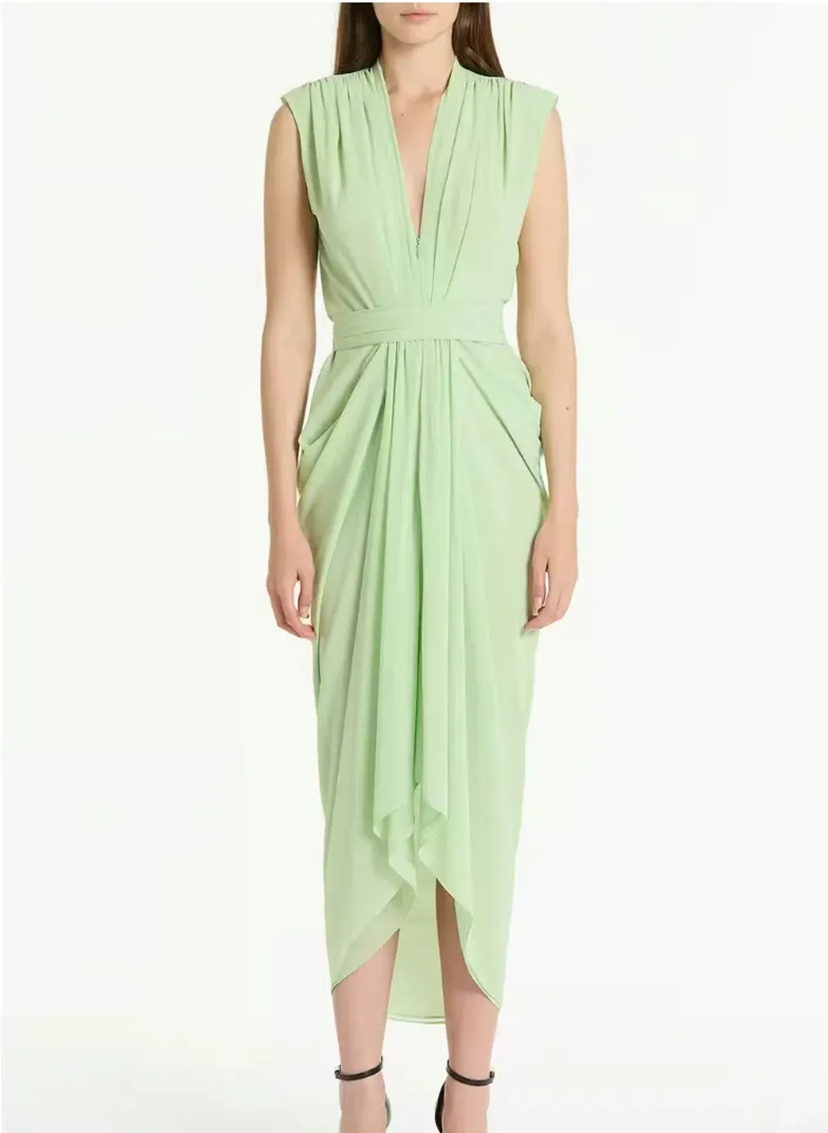 Carla Zampatti Peridot Waterfall Dress Size 10 - Image 1