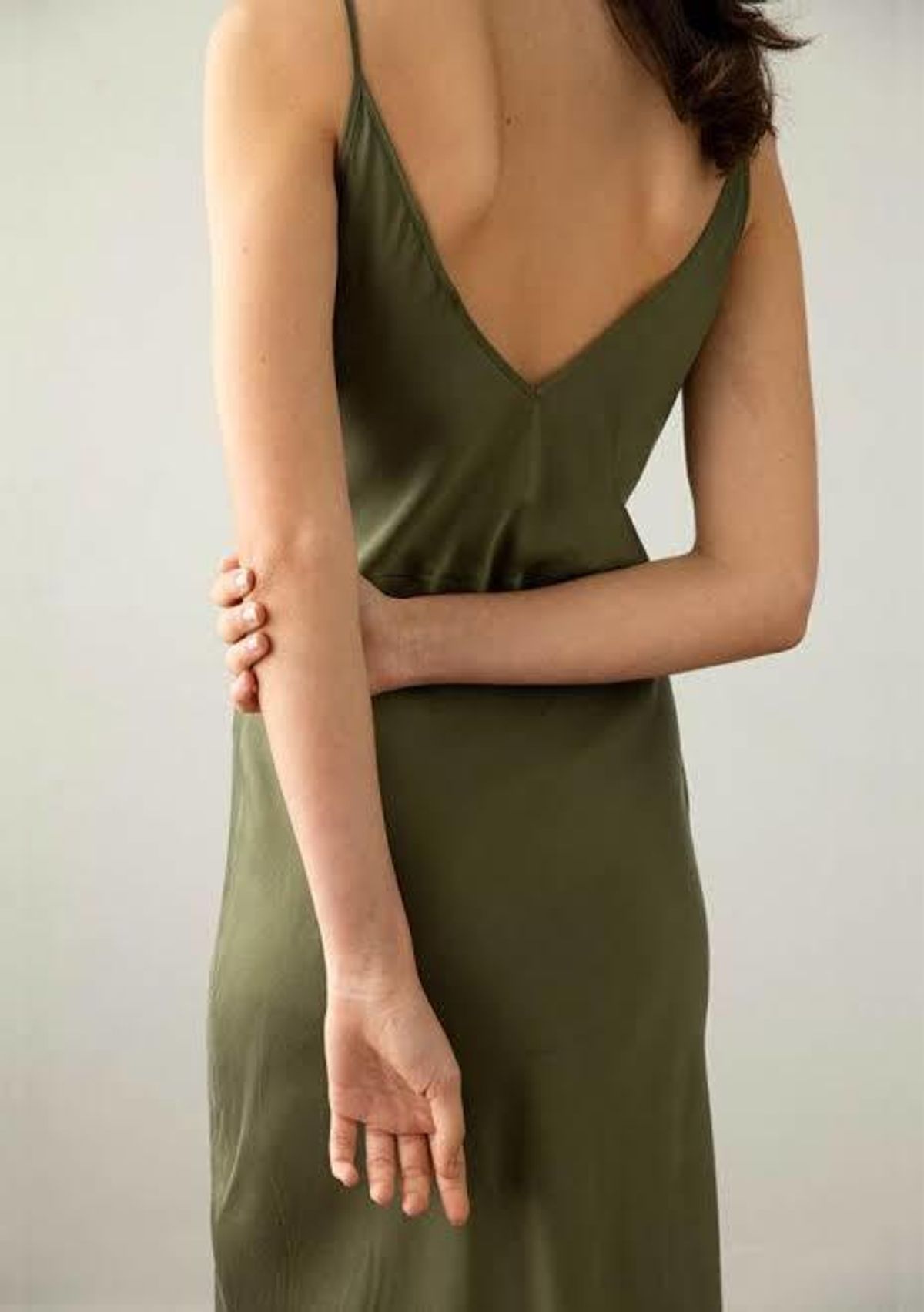 Marle Garbo Slip Dress Khaki Size 12 - Image 3