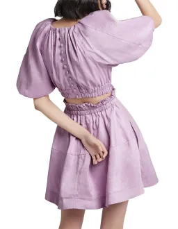 Aje Solitude Lilac Puff Sleeve Cut Out Dress Size 14 for rent on The Volte - image 2