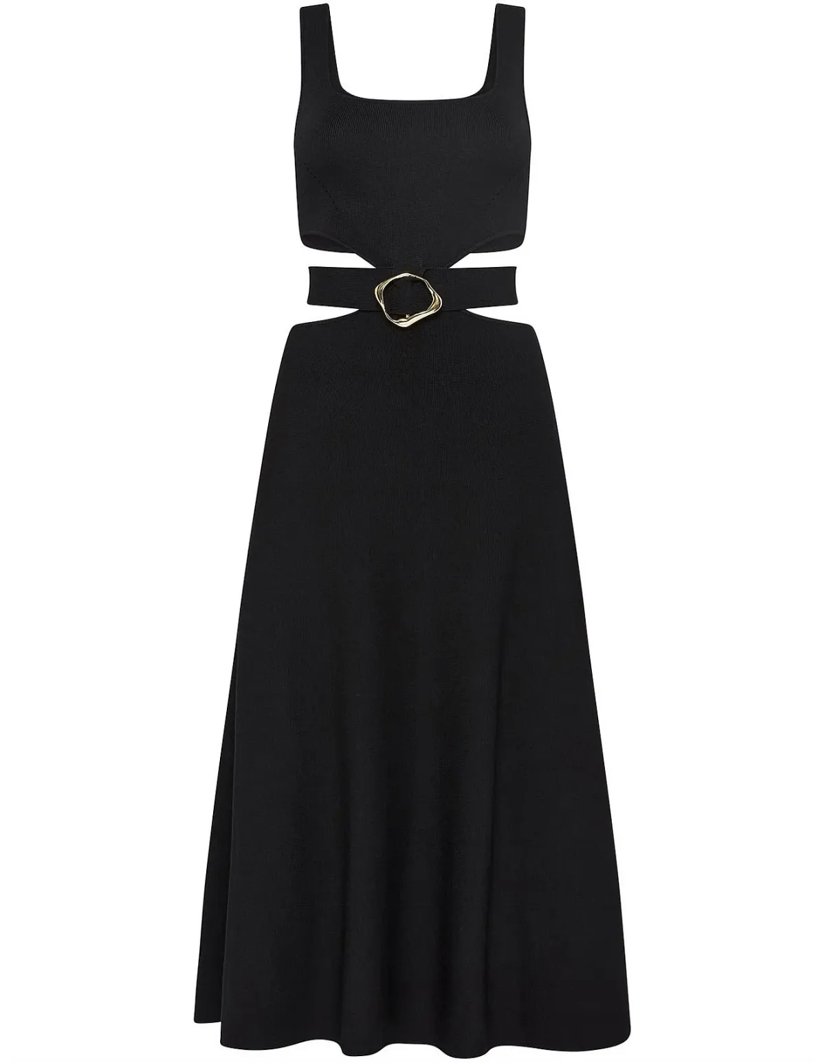 Aje Frey Cut Out Black Midi Dress Size 14 - Image 2