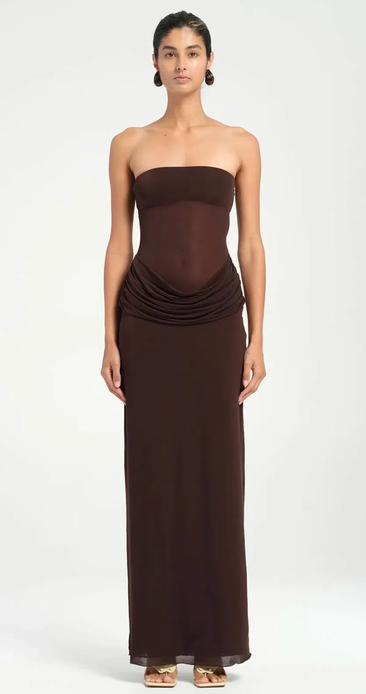 Benni Petra Maxi Dress Chocolate Size 8 - Image 1