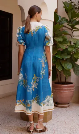 Alemais Luda Midi Dress Blue Size 14 for rent on The Volte - image 2