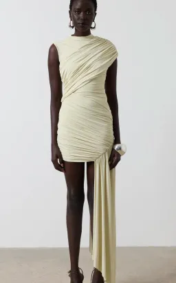 DE LA VALI RAVENNA MINI DRESS IN BUTTERCREAM SPANDEX JERSEY AU 6 for rent on The Volte - image 1