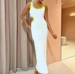 SIR the Label Evalina Cut Out Maxi Dress in Citrus Size 1/8  for rent on The Volte - image 1