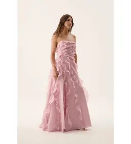 Aje Allairie Strapless Gown in Chalk Pink Size AU10 for rent on The Volte - image 2
