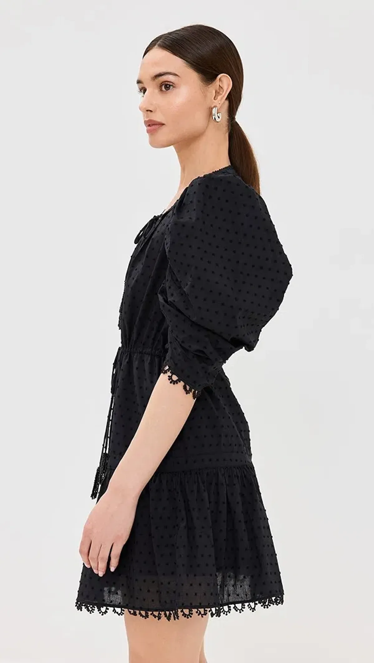 Farm Rio Summer Garden Mini Dress Black Size Small - Image 4