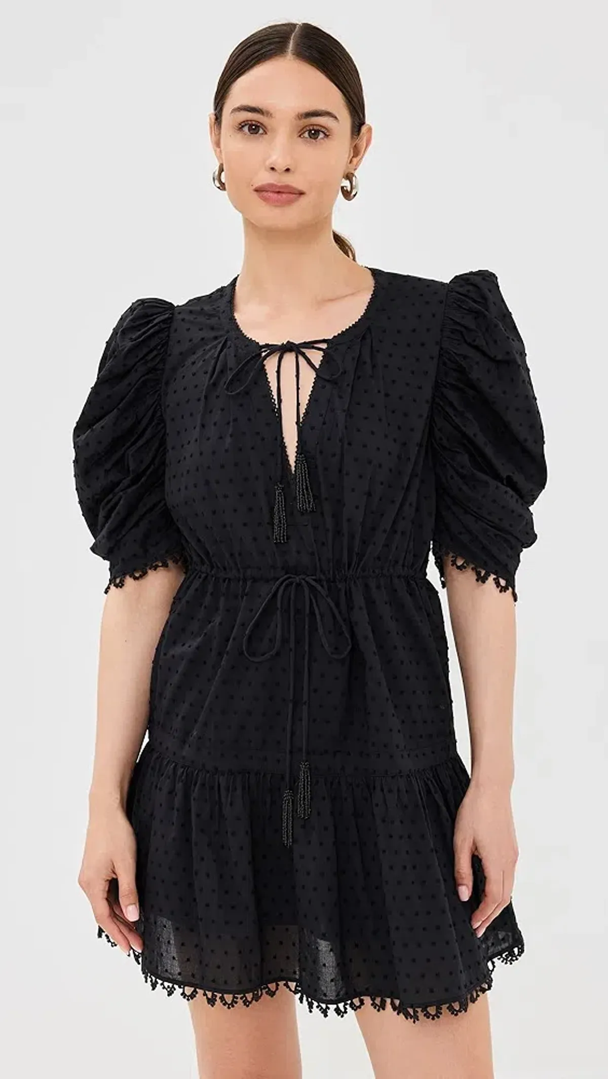 Farm Rio Summer Garden Mini Dress Black Size Small - Image 1