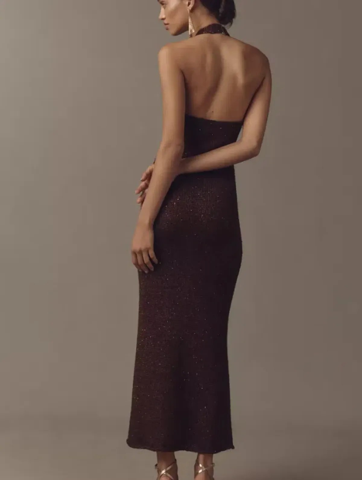 Bec and Bridge Brown Delfina Halter Midi Dress Size 10/M - Image 4