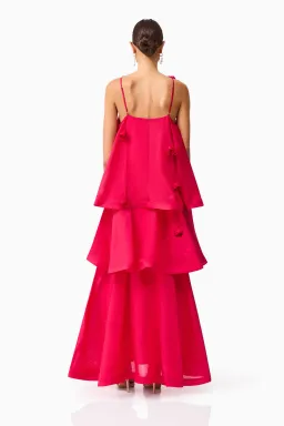 Elliatt Thalia Tiered Gown in Pink Size L / AU 12 for rent on The Volte - image 3