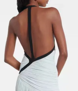 Christopher Esber Suspended Ruched Jersey Maxi Dress Blue Size Au6  for rent on The Volte - image 5