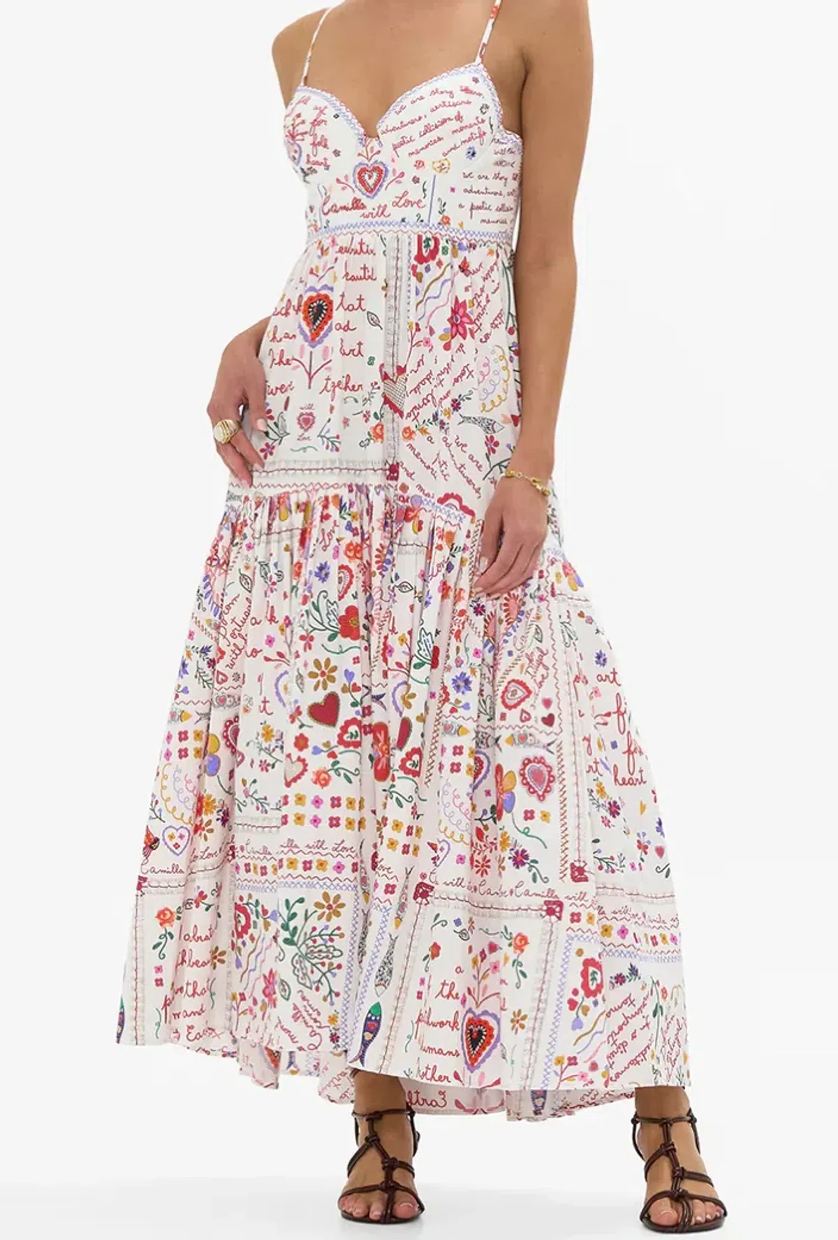 Camilla Strappy Dress With Full Skirt A Kitsch In Time Size XS (8) - Image 1