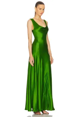 ANNA QUAN Keira Draped Maxi Dress Gown in Green Fern 10 for rent on The Volte - image 10