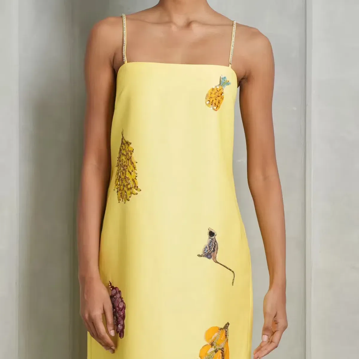 ALEMAIS Diamond Dancer Midi Dress Yellow 10 - Image 10